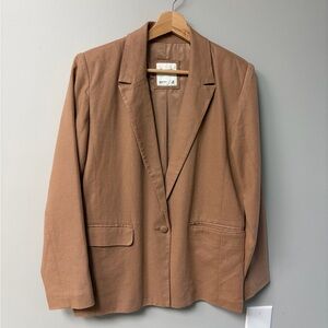 Abercrombie & Fitch Camel Single-Button Blazer